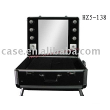 2015 Hot Sell New Style Beauty studio Rolling Makeup Case with lights